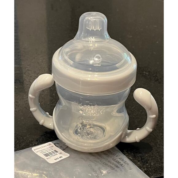 NEW PB Kids Baby SIPPY CUP Gray Clear 4pc Nipple Ring Cup & Cover Boys Girls NIP - Picture 4 of 5